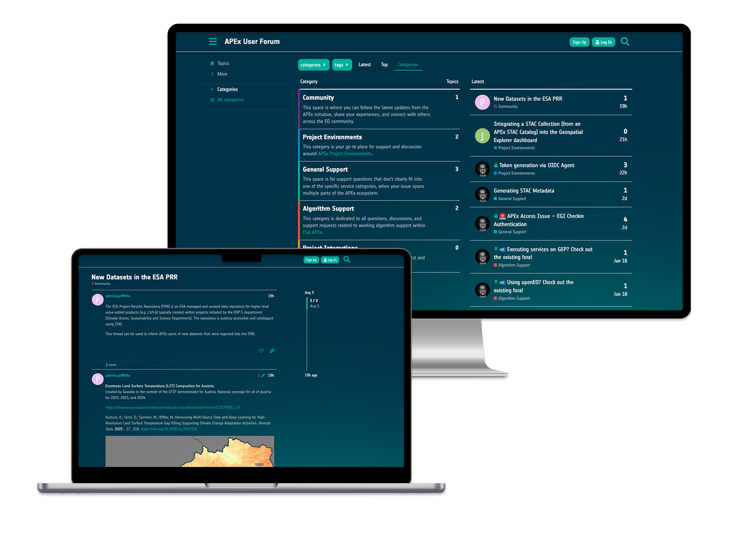 APEx User Forum printscreens in screens