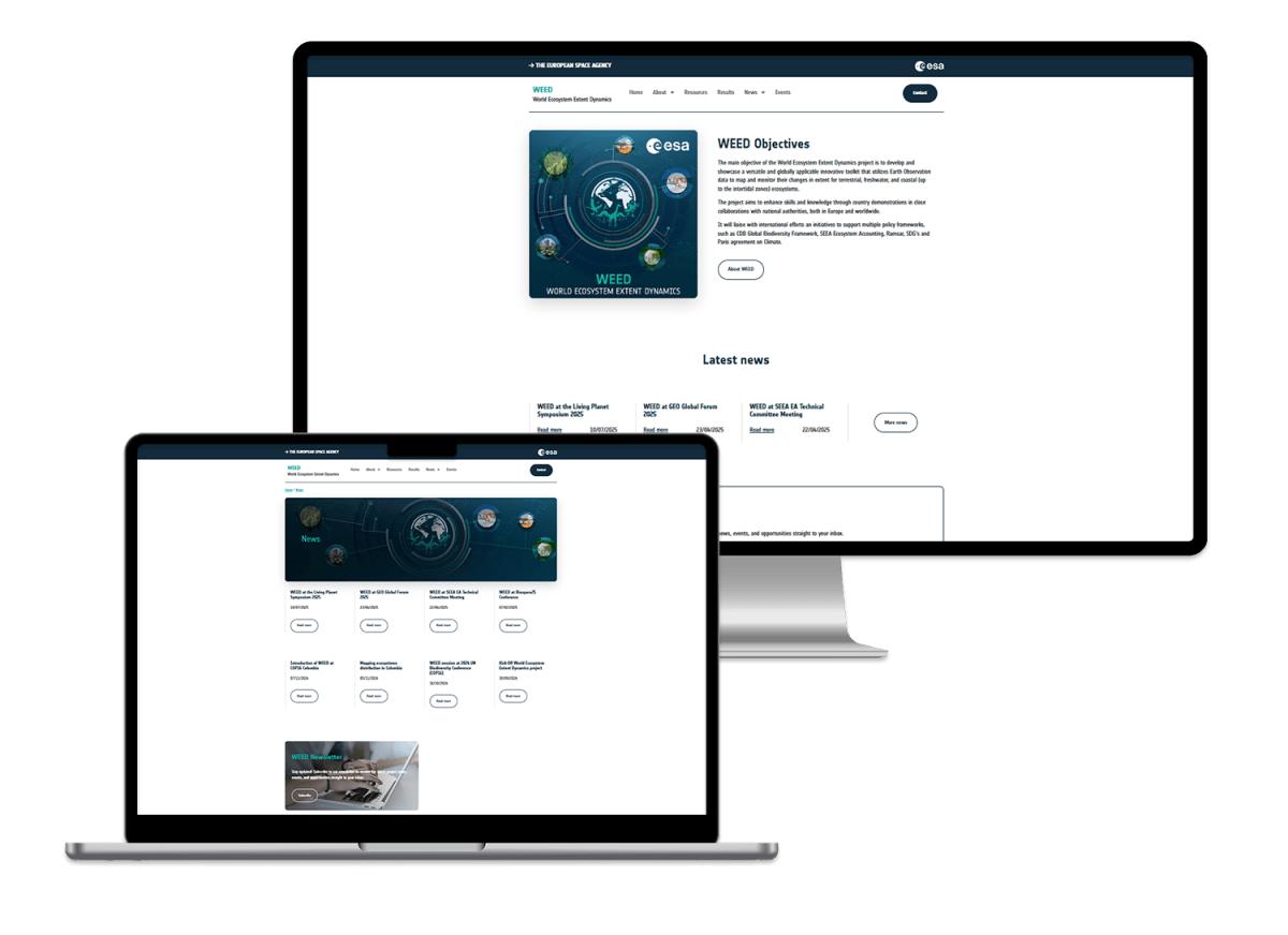 APEx web portal - screens WEED web portal